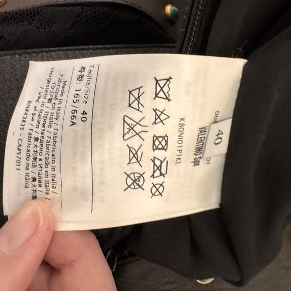 Valentino Black Leather Lace Maxi Skirt Runway 2016 Studded High Waist $10k Sz 4 - Picture 15 of 16